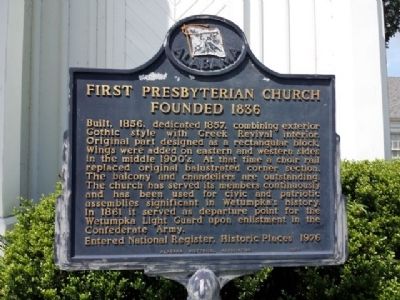 First Presbyterian Church Marker. Click for full size. First Presbyterian Church Marker image. Click for full size.