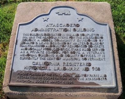 Atascadero Administration Building Marker image. Click for full size.