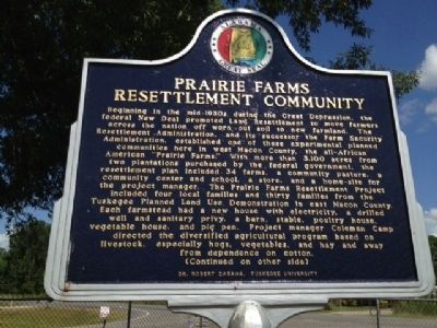 Prairie Farms Resettlement Community Marker image. Click for full size.