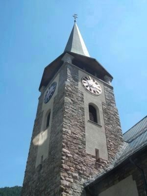 Pfarrkirche Zermatt steeple image. Click for full size.