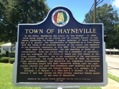 Town of Hayneville Marker image. Click for full size.