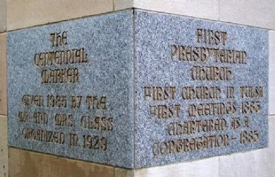 First Presbyterian Church Centennial Cornerstone image. Click for full size.