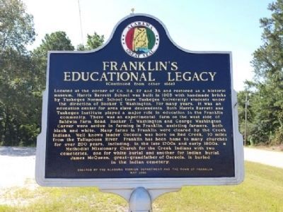 Franklin's Educational Legacy Marker (reverse) image. Click for full size.