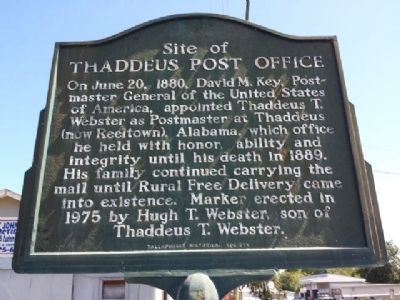 Thaddeus Post Office Marker image. Click for full size.