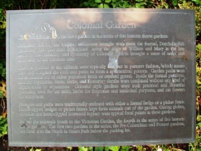 Colonial Garden Marker. Click for full size. Colonial Garden Marker image. Click for full size.