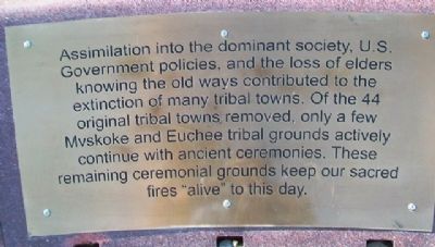 Creek Nation Council Oak Memorial Marker. Click for full size. Creek Nation Council Oak Memorial Marker image. Click for full size.