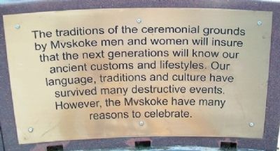 Creek Nation Council Oak Memorial Marker. Click for full size. Creek Nation Council Oak Memorial Marker image. Click for full size.
