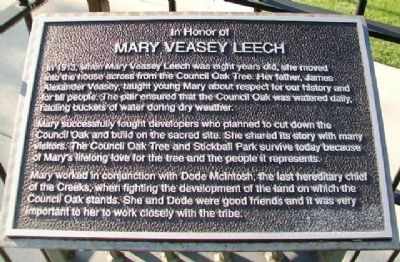 Mary Veasey Leech Marker. Click for full size. Mary Veasey Leech Marker image. Click for full size.