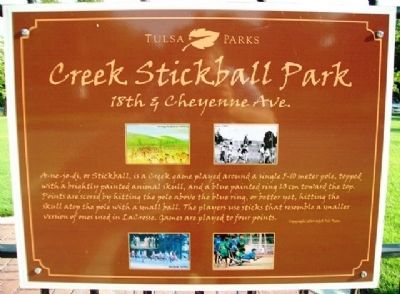 Creek Stickball Park Marker. Click for full size. Creek Stickball Park Marker image. Click for full size.