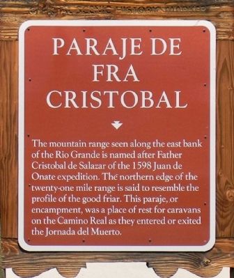 Paraje de Fra Cristobal Marker. Click for full size. Paraje de Fra Cristobal Marker image. Click for full size.
