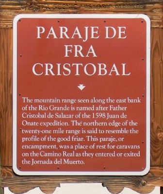 Paraje de Fra Cristobal Marker image. Click for full size.