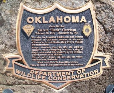 Melvin "Buck" Garrison Marker. Click for full size. Melvin "Buck" Garrison Marker image. Click for full size.