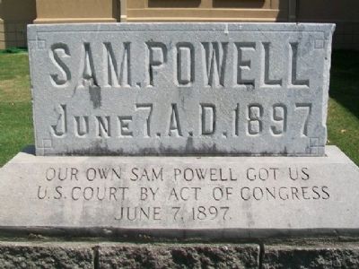 Sam Powell and U.S. Court Marker (front) image. Click for full size.