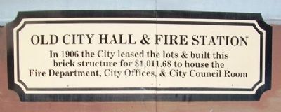 Old City Hall & Fire Station Marker. Click for full size. Old City Hall & Fire Station Marker image. Click for full size.