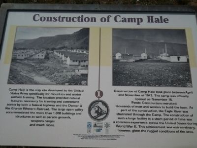 Construction of Camp Hale Marker image. Click for full size.