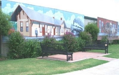 Oklahoma Centennial Benches and Marker. Click for full size. Oklahoma Centennial Benches and Marker image. Click for full size.