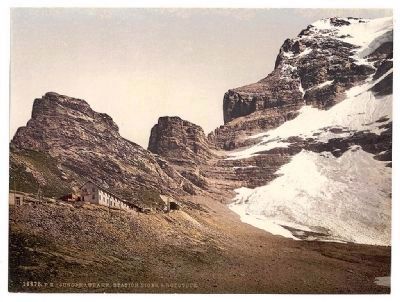 Jungfrau, railroad station, Eiger and Rothstock, Bernese Oberland, Switzerland. Click for full size. Jungfrau, railroad station, Eiger and Rothstock, Bernese Oberland, Switzerland image. Click for full size.