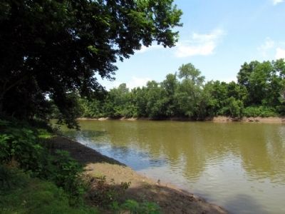 View of Wabash River west of the marker image. Click for full size.
