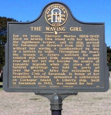 The Waving Girl Marker image. Click for full size.