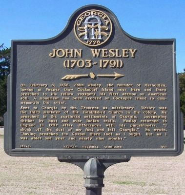 John Wesley (1703-1791) Marker. Click for full size. John Wesley (1703-1791) Marker image. Click for full size.