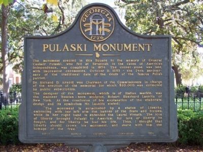 Pulaski Monument Marker. Click for full size. Pulaski Monument Marker image. Click for full size.
