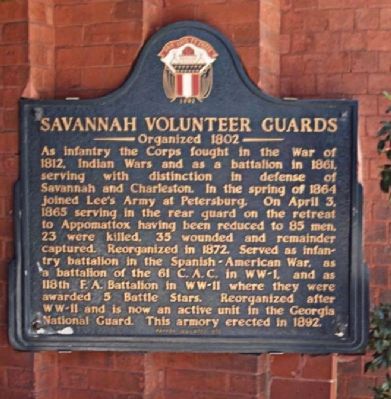 Savannah Volunteer Guards Marker. Click for full size. Savannah Volunteer Guards Marker image. Click for full size.