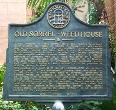 Old Sorrel–Weed House Marker image. Click for full size.