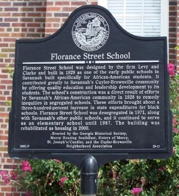Florance Street School Marker image. Click for full size.