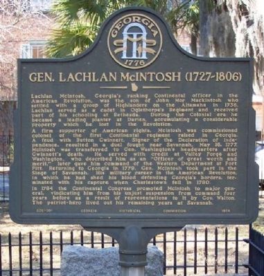 General Lachlan McIntosh (1727-1806) Marker image. Click for full size.