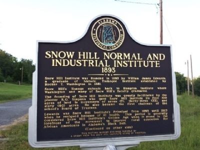 Snow Hill Normal and Industrial Institute Marker image. Click for full size.