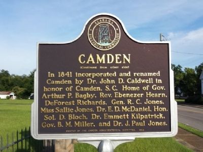 City of Camden Marker (reverse) image. Click for full size.