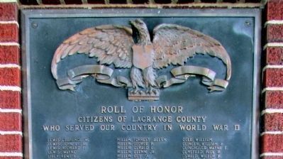 "L - R" - - LaGrange County W. W. II Honor Rolls Marker image. Click for full size.