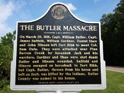 The Butler Massacre Marker. Click for full size. The Butler Massacre Marker image. Click for full size.