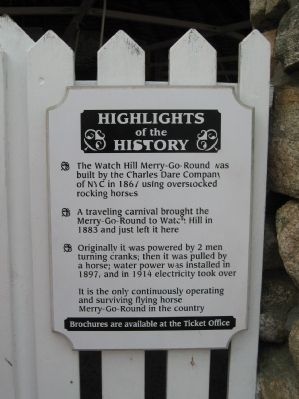 Watch Hill Merry-Go-Round Marker. Click for full size. Watch Hill Merry-Go-Round Marker image. Click for full size.