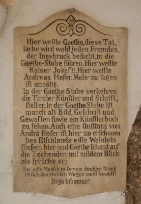 Goethe Stayed Here Marker. Click for full size. Goethe Stayed Here Marker image. Click for full size.