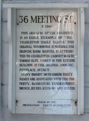 36 Meeting Street Marker. Click for full size. 36 Meeting Street Marker image. Click for full size.