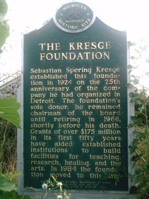 The Kresge Foundation marker. Click for full size. The Kresge Foundation marker image. Click for full size.