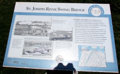 St. Joseph River Swing Bridge Marker image. Click for full size.