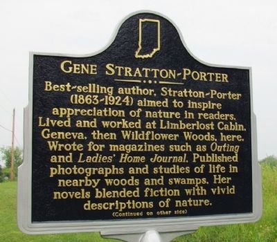 Gene Stratton-Porter Marker (Front) image. Click for full size.