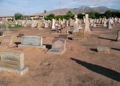 Wide view of the Urbici Soler Marker at Evergreen Cemetery image. Click for full size.
