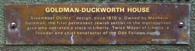 Goldman-Duckworth House Marker Detail image. Click for full size.