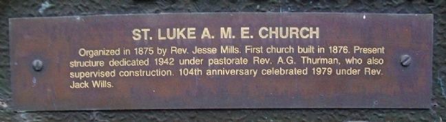 St. Luke A.M.E. Church Marker Detail image. Click for full size.