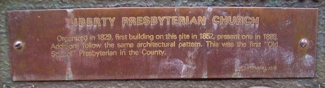 Liberty Presbyterian Church Marker Detail. Click for full size. Liberty Presbyterian Church Marker Detail image. Click for full size.