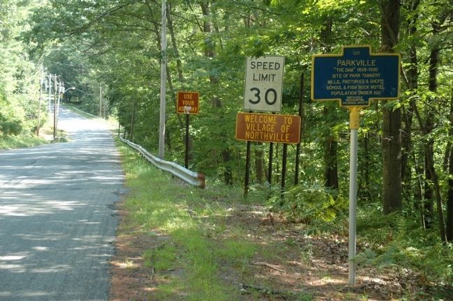 The Parkville Marker along Old State Road, Entering Northville image. Click for full size.