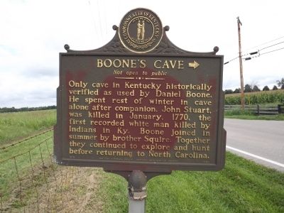 Boone's Cave Marker image. Click for full size.