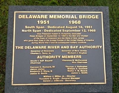 Delaware Memorial Bridge Marker image. Click for full size.