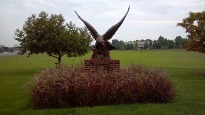 DRBA - Veterans Dedication Marker and Eagle Statue image. Click for full size.