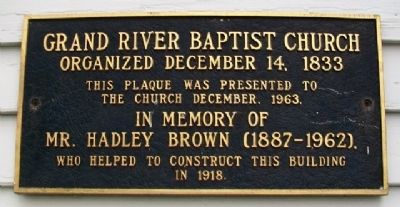 Grand River Baptist Church Marker image. Click for full size.