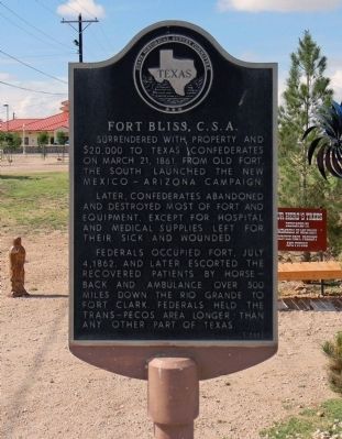 Fort Bliss, C.S.A. Marker image. Click for full size.