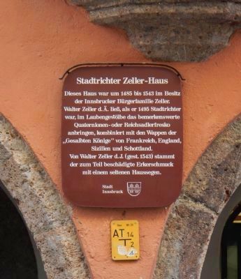 Magistrate Zeller's House Marker. Click for full size. Magistrate Zeller's House Marker image. Click for full size.